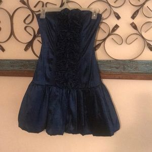Navy silk party dress